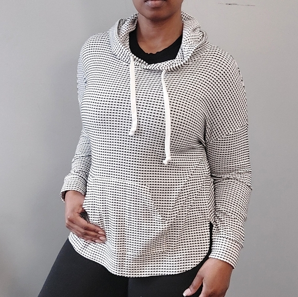 Melloday checkered sweatshirt XS black & white - Picture 3 of 6